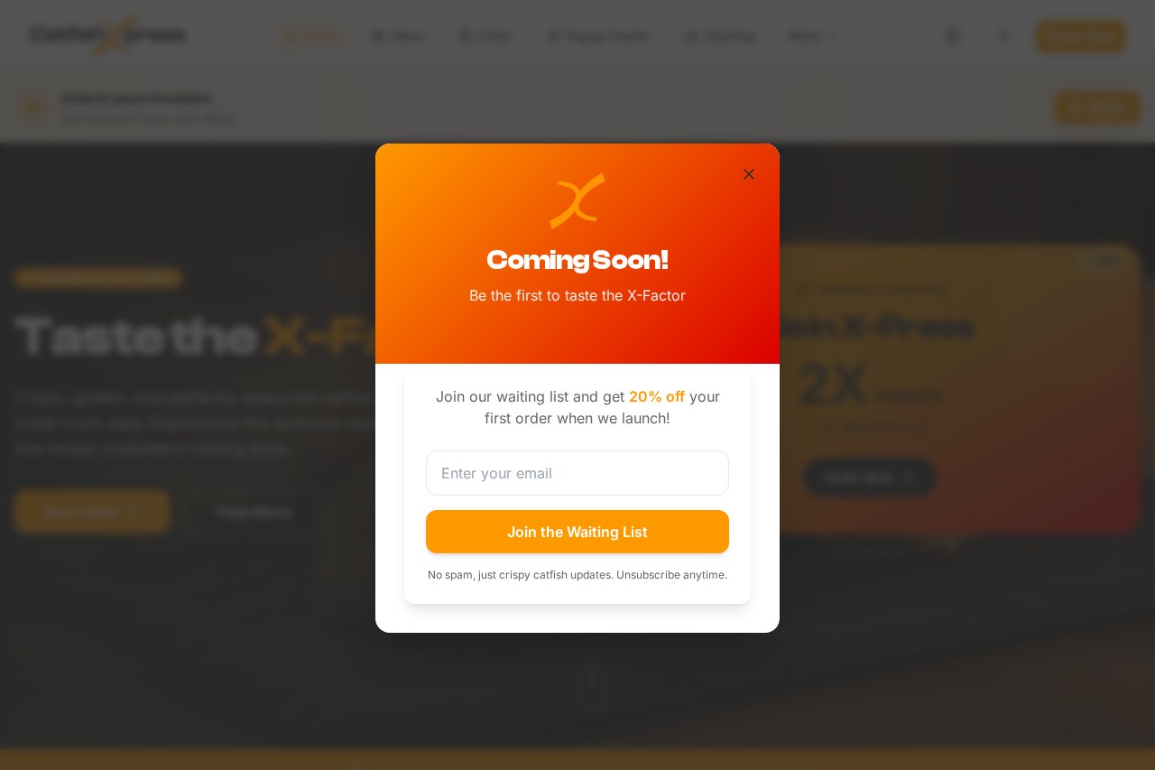 Screenshot: CatfishXpress — consumer delivery brand